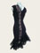 Maera lgante tenue de danse latine en dentelle noire 