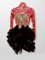 Carlota, two-pieces style latin dance dress with feather