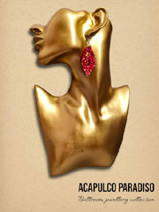 Hand-made ballroom earrings-red