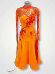 Yarina orange/red ballroom dance dress size S/M